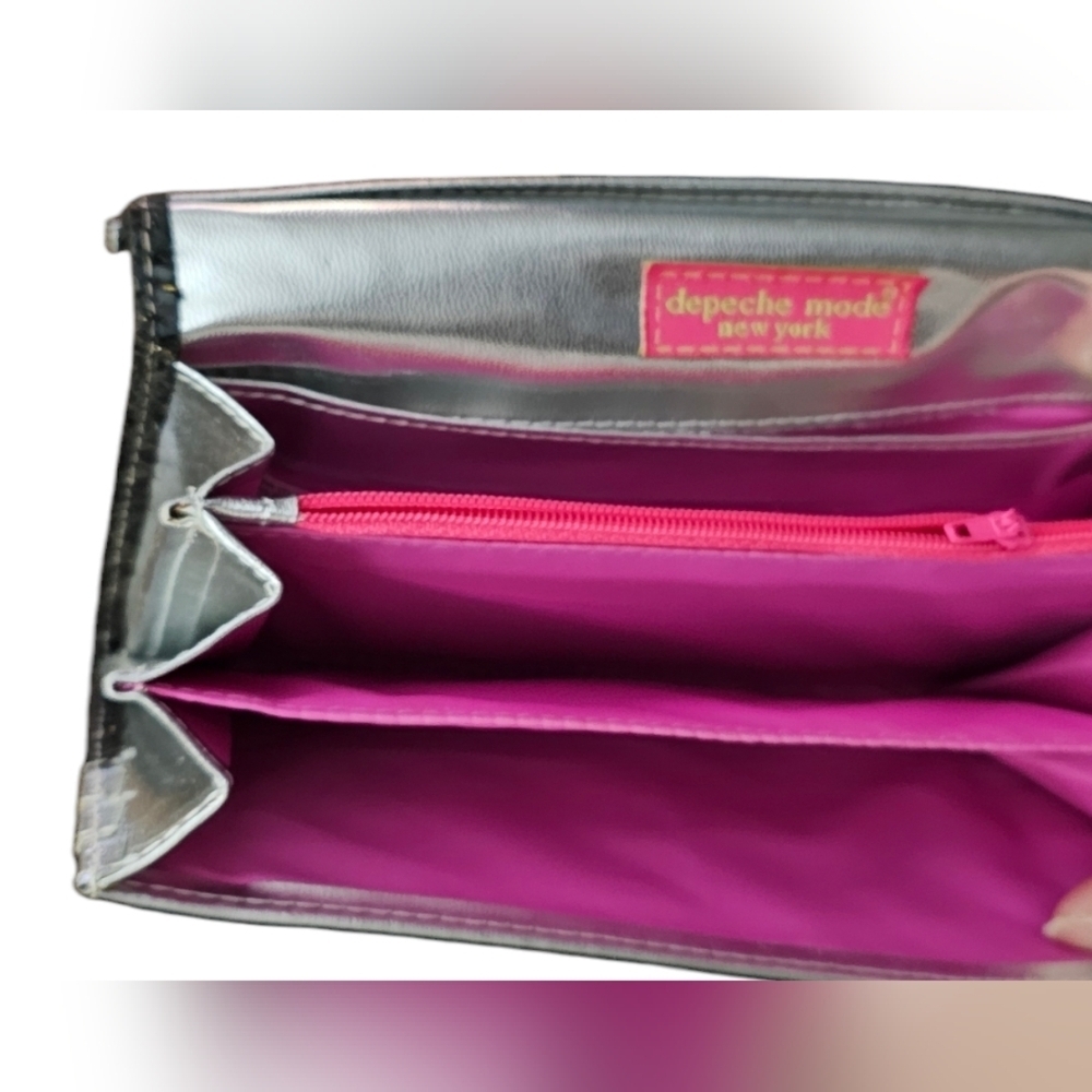 Depeche Mode New York - Black Studded Slim Wallet Clutch Crocodile Patte… - Picture 6 of 9